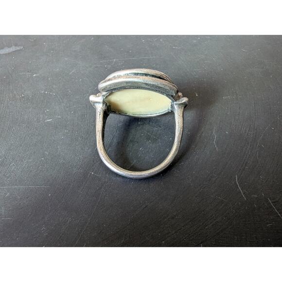 Vintage KALI Prosthetic Glass Eye Eyeball Ring Sterling Silver Hallmarked - Picture 5 of 11